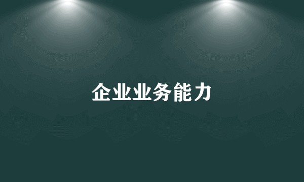 企业业务能力