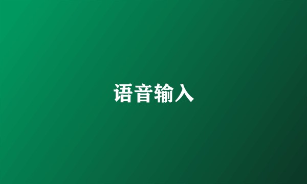 语音输入