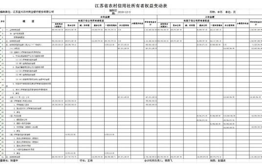 所有者权益变动表
