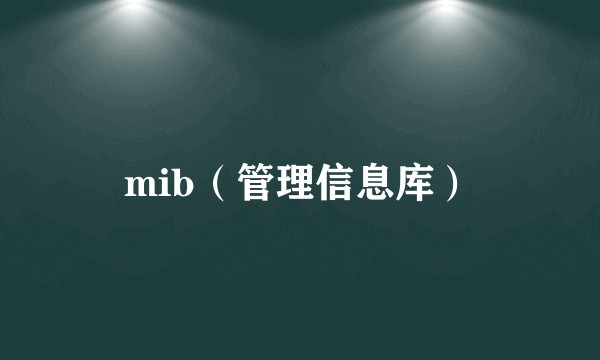 mib(管理信息库)