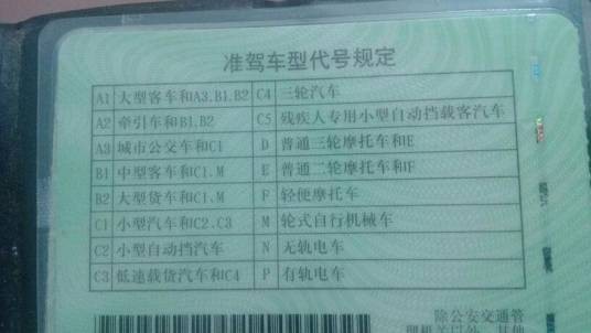 C3驾驶证