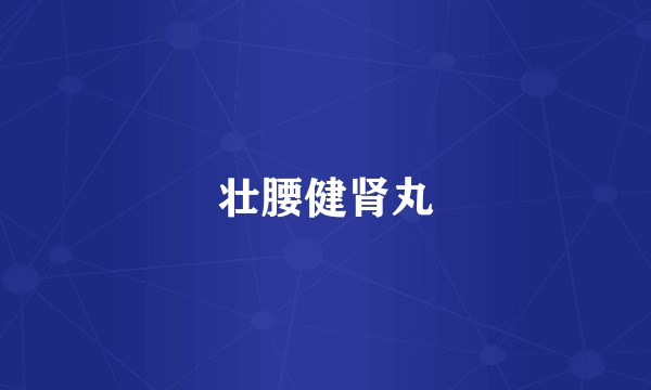 壮腰健肾丸