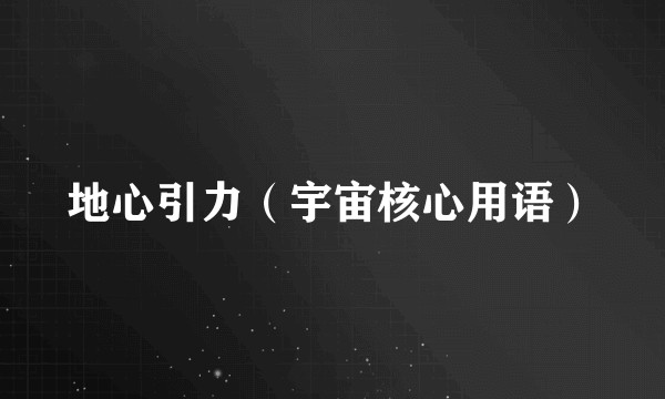 地心引力（宇宙核心用语）