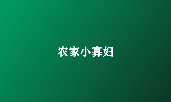农家小寡妇
