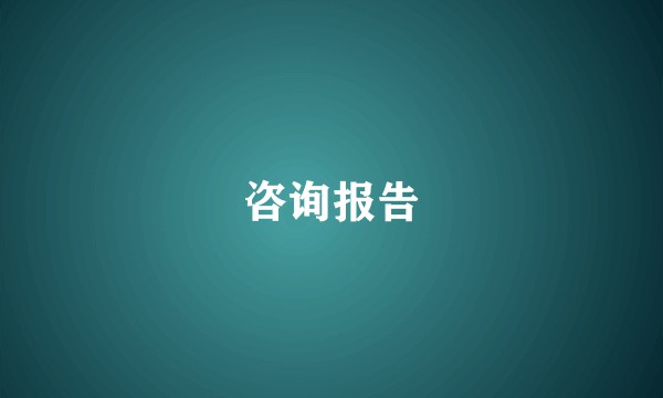 咨询报告