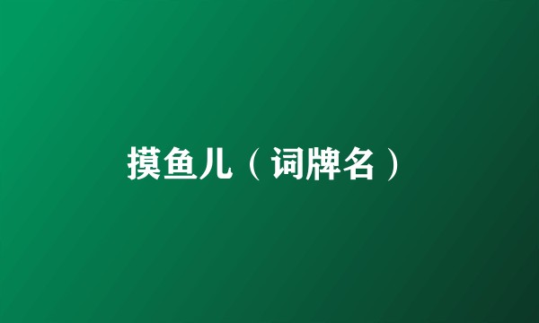 摸鱼儿（词牌名）