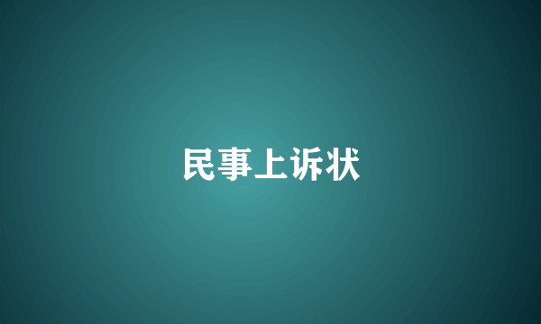 民事上诉状