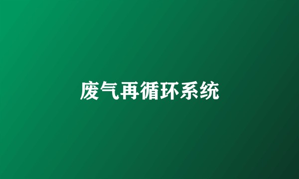 废气再循环系统
