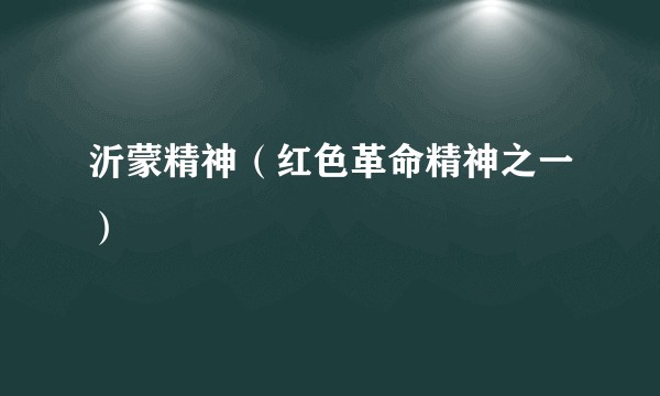 沂蒙精神（红色革命精神之一）