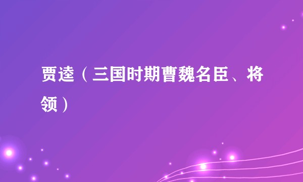 贾逵（三国时期曹魏名臣、将领）