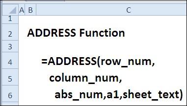 ADDRESS函数