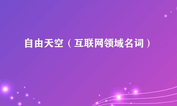 自由天空（互联网领域名词）