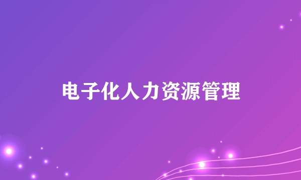 电子化人力资源管理