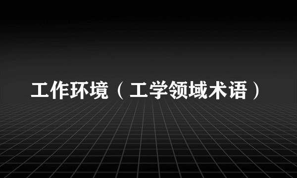 工作环境（工学领域术语）
