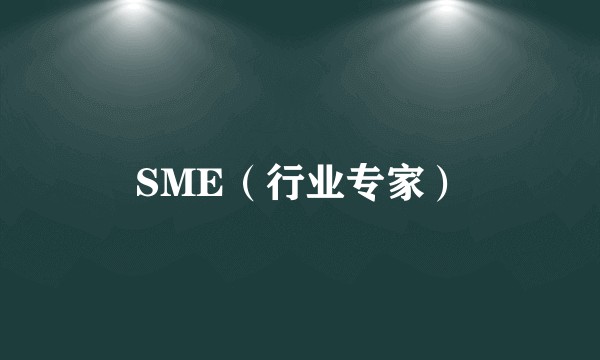 SME（行业专家）
