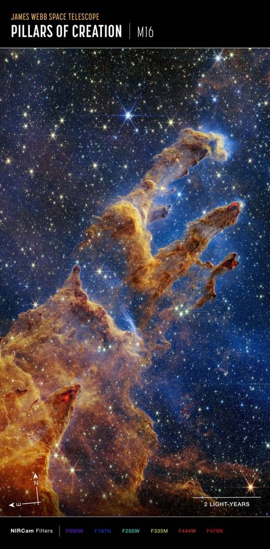 创生之柱（位于距地球约6500光年的鹰状星云内）