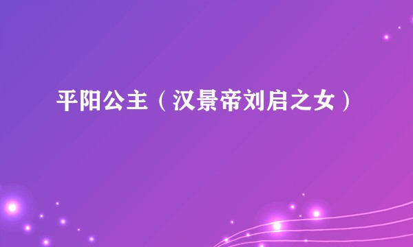 平阳公主(汉景帝刘启之女)