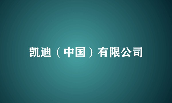 凯迪（中国）有限公司