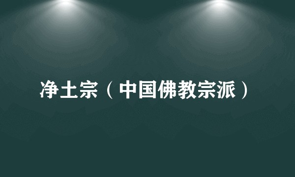 净土宗（中国佛教宗派）