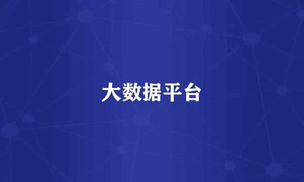 大数据平台