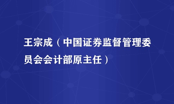 王宗成(中国证券监督管理委员会会计部原主任)