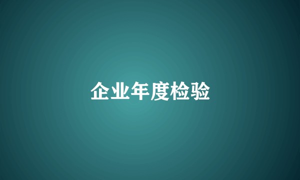企业年度检验