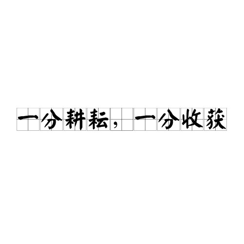 一分耕耘，一分收获