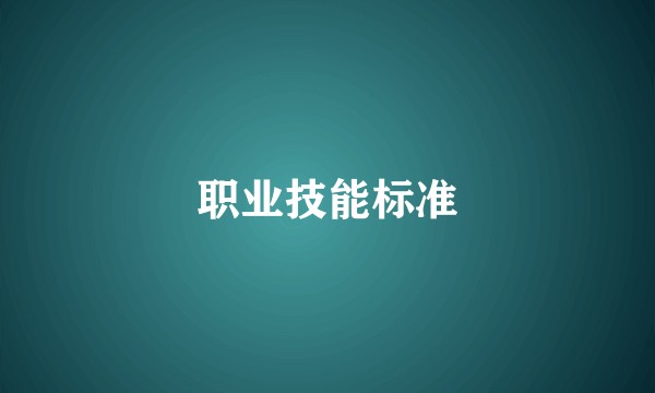职业技能标准