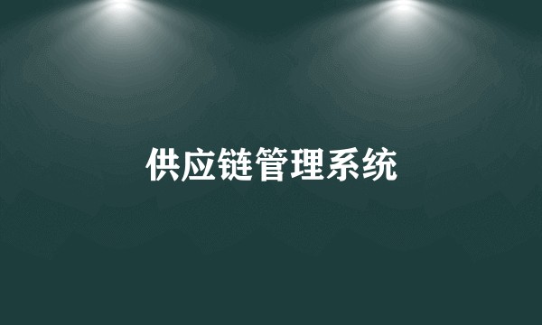 供应链管理系统
