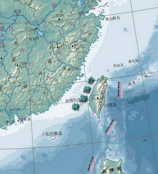 台湾海峡(中国大陆与台湾岛之间的海峡)