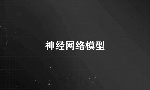 神经网络模型