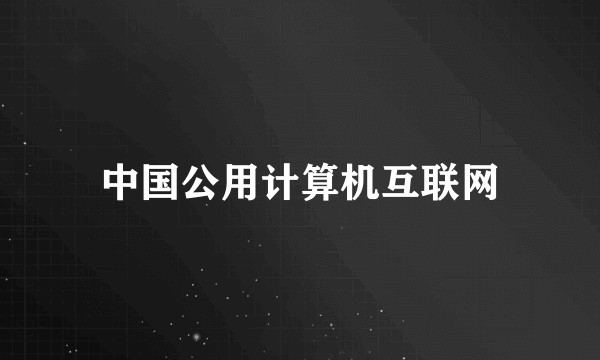 中国公用计算机互联网