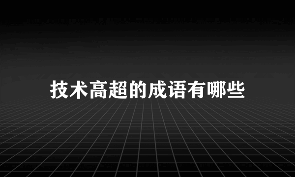 技术高超的成语有哪些