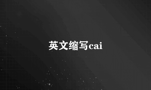 英文缩写cai