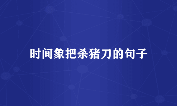 时间象把杀猪刀的句子