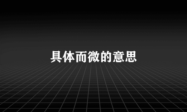 具体而微的意思
