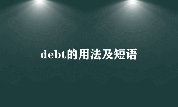debt的用法及短语