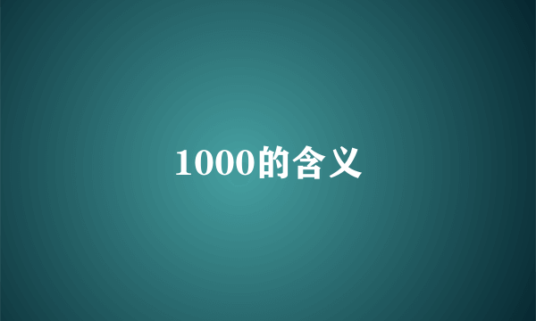 1000的含义