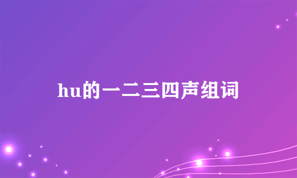 hu的一二三四声组词