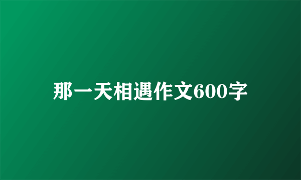 那一天相遇作文600字