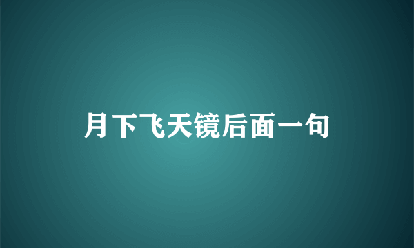月下飞天镜后面一句