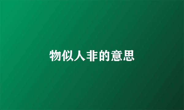 物似人非的意思