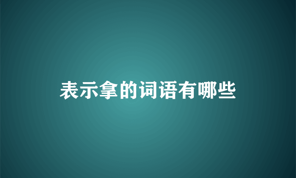 表示拿的词语有哪些