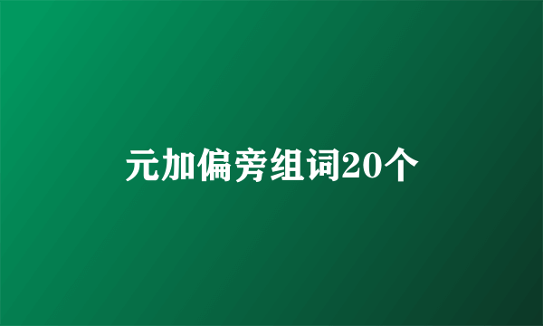 元加偏旁组词20个
