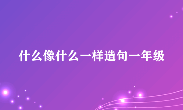 什么像什么一样造句一年级
