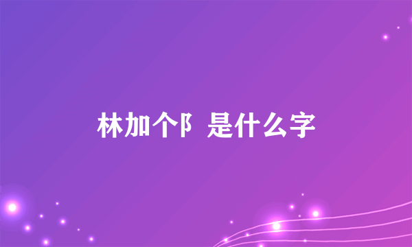 林加个阝是什么字
