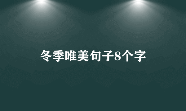 冬季唯美句子8个字