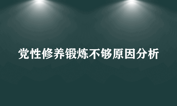 党性修养锻炼不够原因分析
