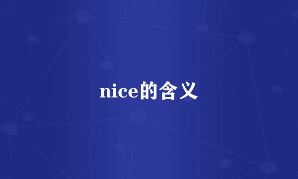 nice的含义