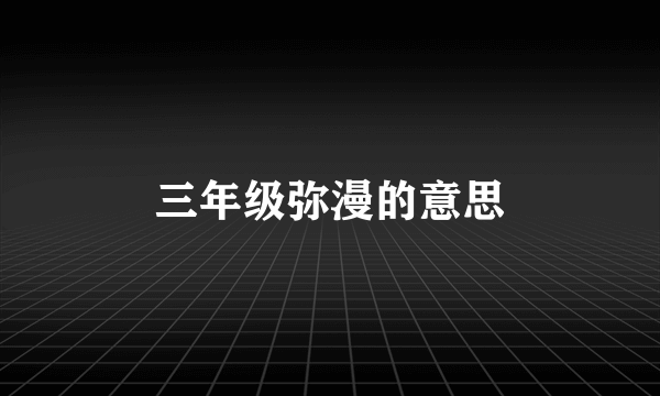 三年级弥漫的意思